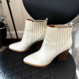 Marc Fisher Cream Ankle Boots